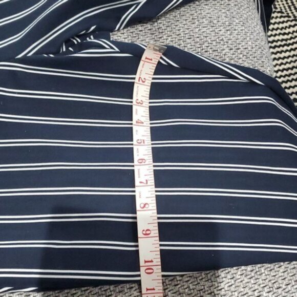 H&M Pinstripe Trousers/Pants Straight Fit Mid Rise- Size 12 - Picture 14 of 16